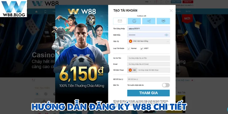 Điền form chính xác và đầy đủ để quá trình đăng ký W88 thuận lợi hơn