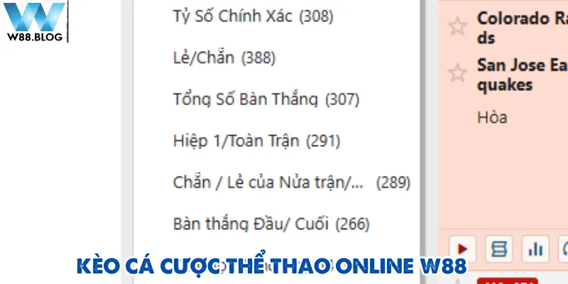 Thể thao online W88 2 Thể thao online W88 cập nhật nhiều loại cược mỗi ngày cho người chơi
